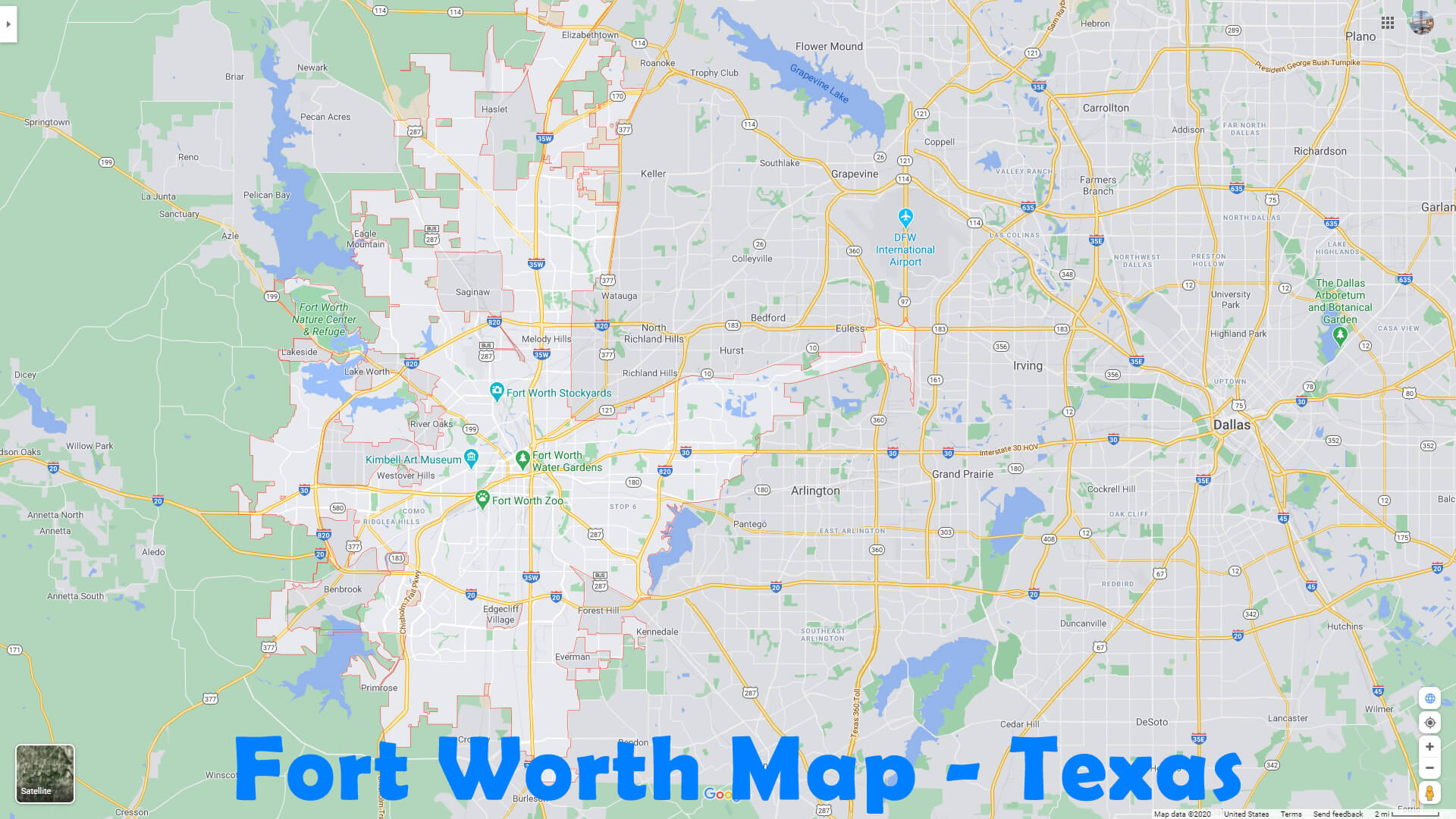 Fort Worth Map   Texas